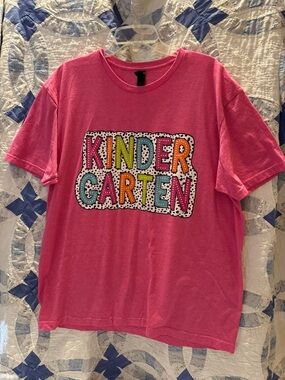 Women’s Pink "Kindergarten" Graphic Tee